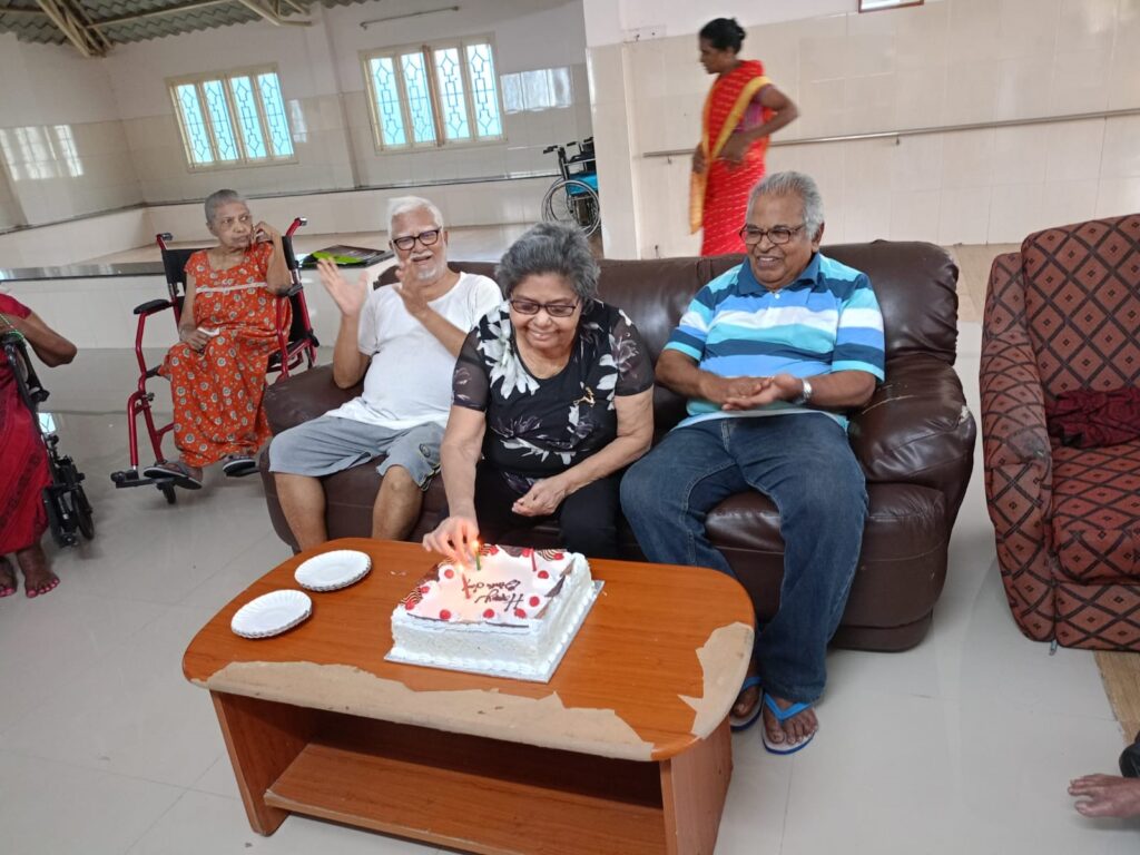 Cake cutting on Birthday